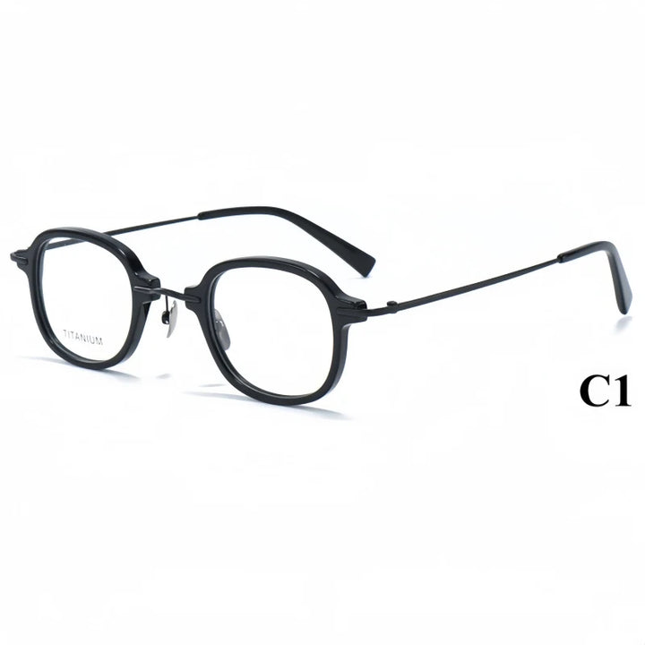 Xbora Unisex Full Rim Round Titanium &amp; Acetate Eyeglasses 98512 — view 5 | Xbora at FuzWeb