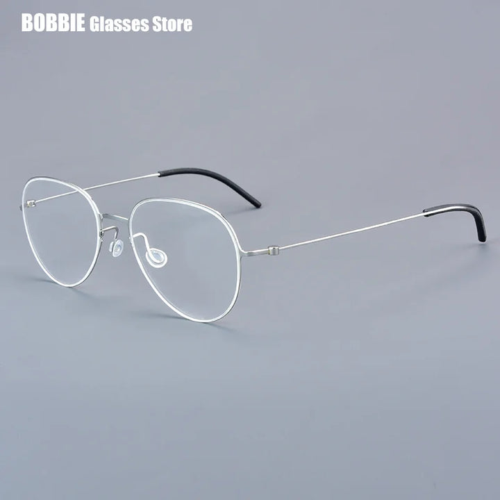 Bobbie Women's Full Rim Round Oval Screwless Titanium Eyeglasses 365512