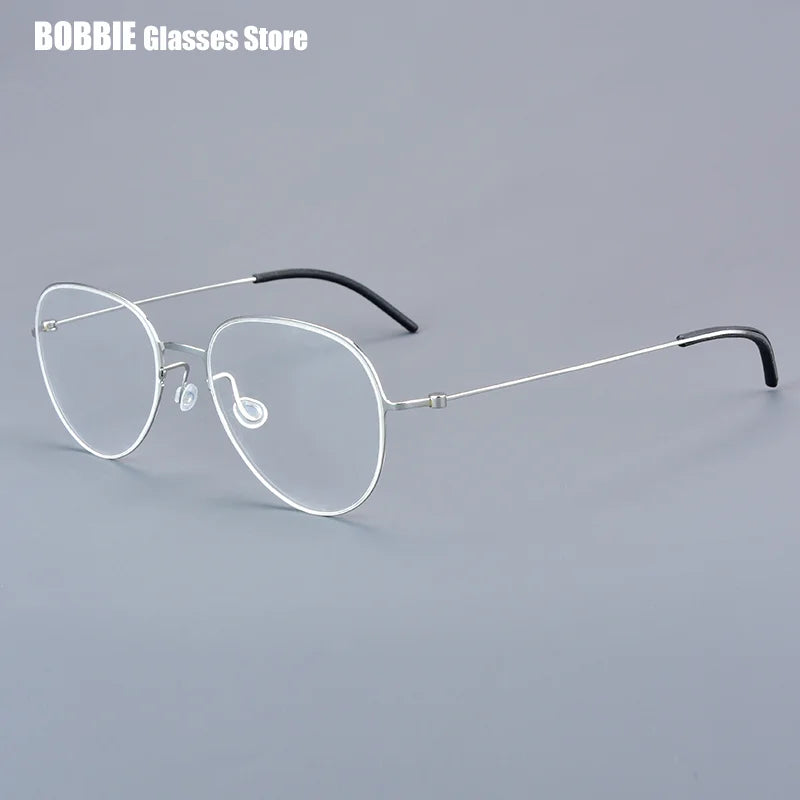 Bobbie Unisex Full Rim Oval Round Screwless Titanium Eyeglasses 765512