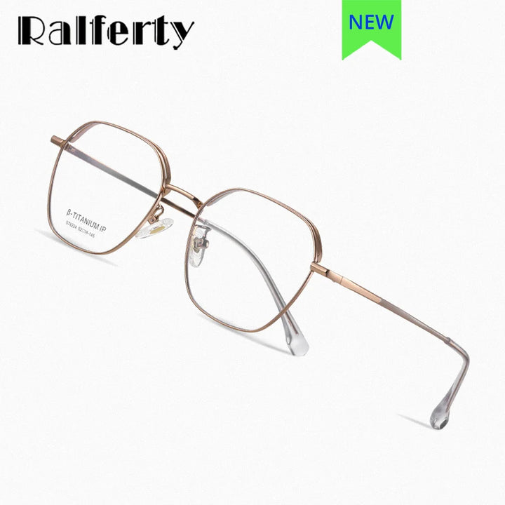 Ralferty Unisex Full Rim Polygon Titanium Eyeglasses R6224 Full Rim Ralferty   