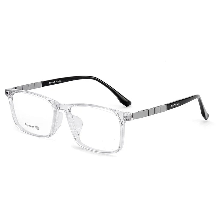 Yimaruili Men's Full Rim Square Tr 90 Titanium Eyeglasses 23070 Full Rim Yimaruili Eyeglasses Transparent  