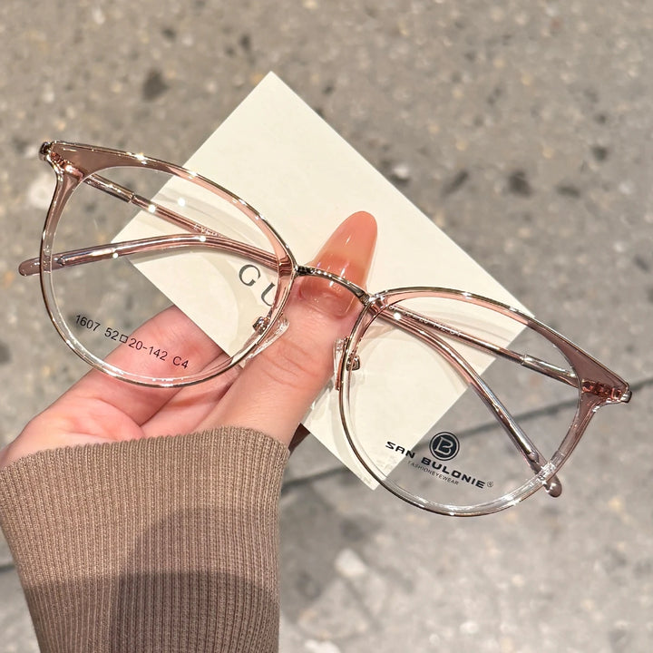 Yimaruili Women's Full Rim Round Cat Eye Tr 90 Alloy Eyeglasses 361607