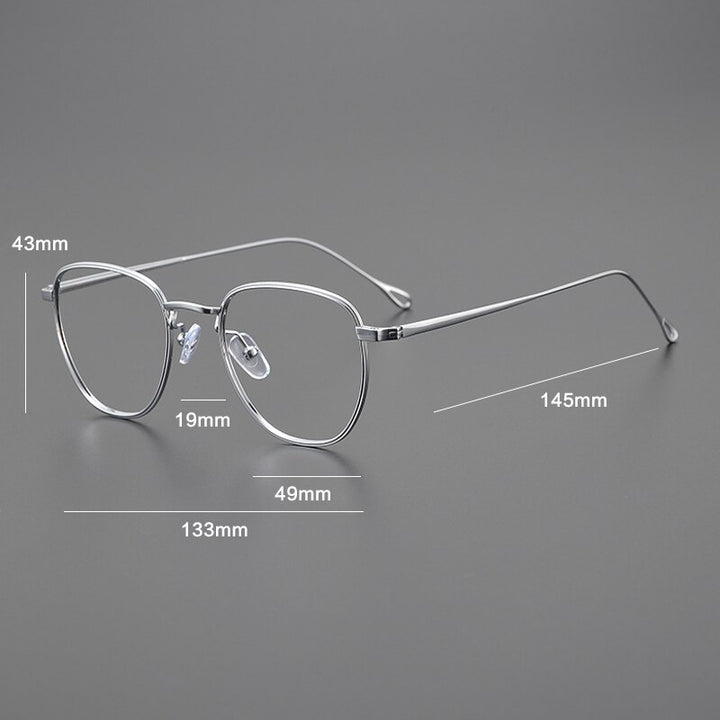 Gatenac Unisex Full Rim Square Titanium Eyeglasses Gxyj1046 Full Rim Gatenac   