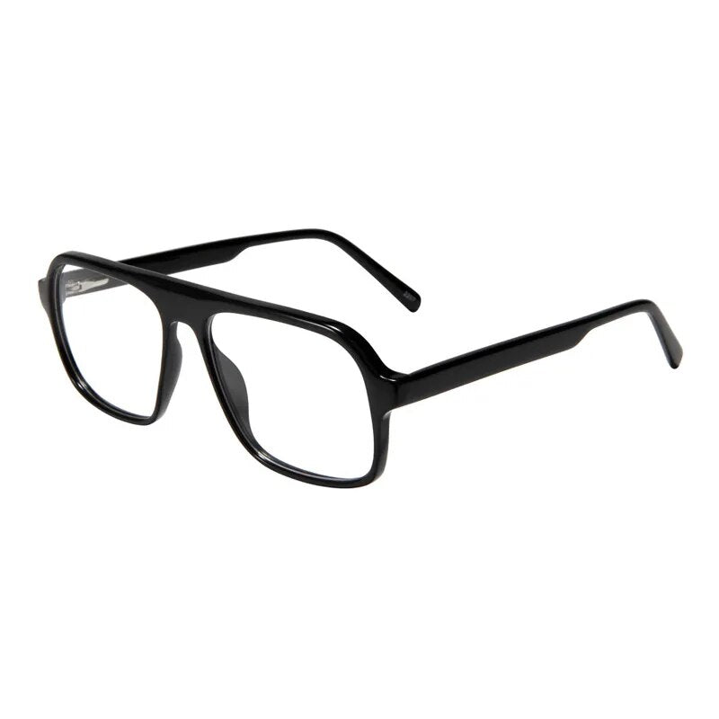 Gatenac Unisex Full Rim Square Acetate Eyeglasses Gxyj1133 Full Rim Gatenac Black  