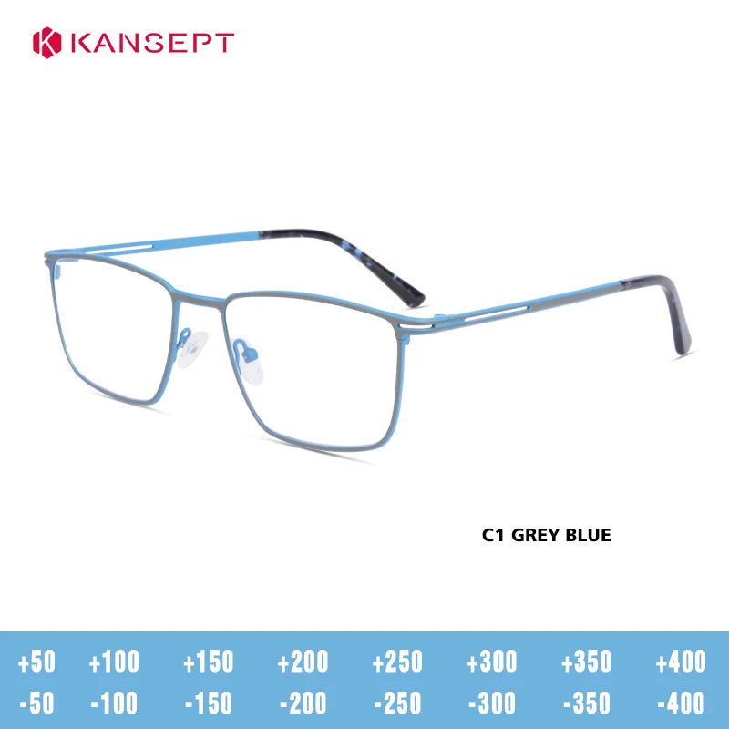 Kansept Unisex Full Rim Square Alloy Tr 90 Reading Glasses 74633