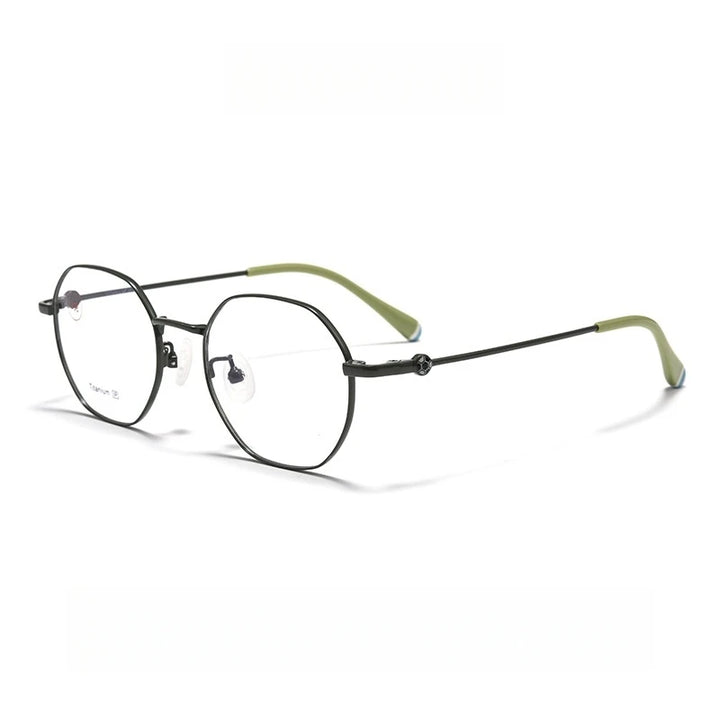 Yimaruili Youth Unisex Full Rim Flat Top Round Alloy Eyeglasses 710185