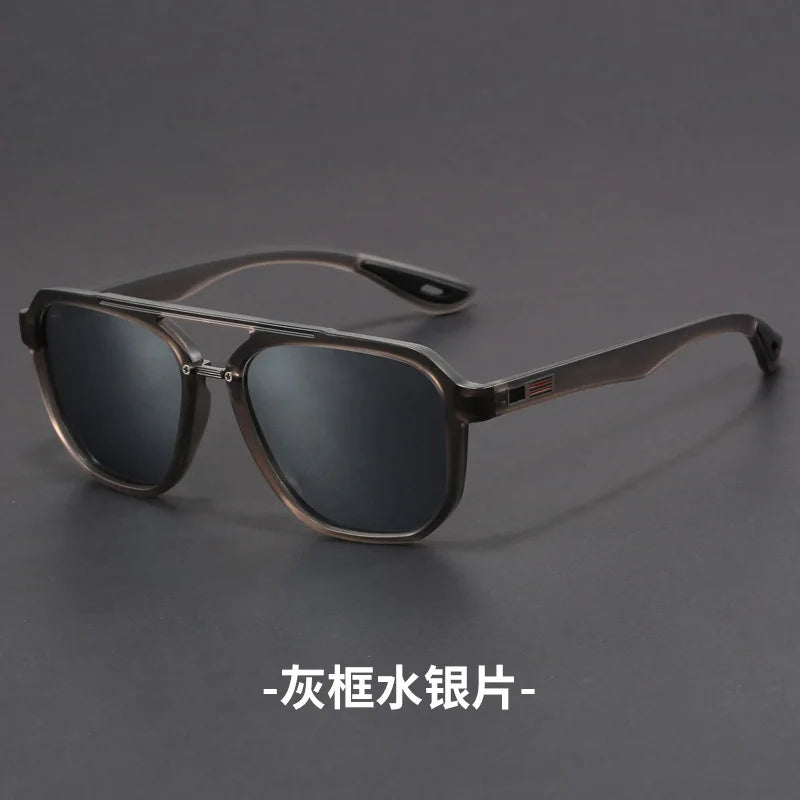 Zirosat Unisex Full Rim Square Double Bridge Alloy Sunglasses 46024