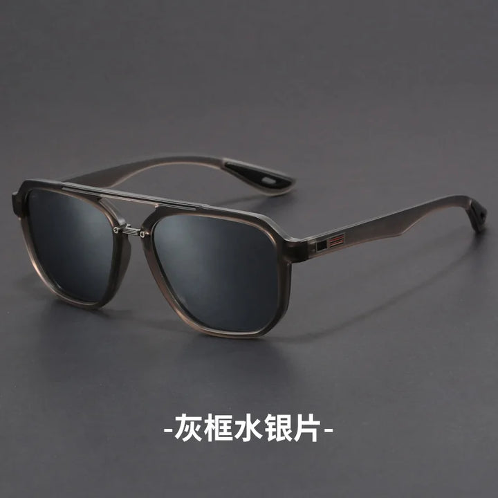 Zirosat Unisex Full Rim Square Double Bridge Alloy Sunglasses 46024