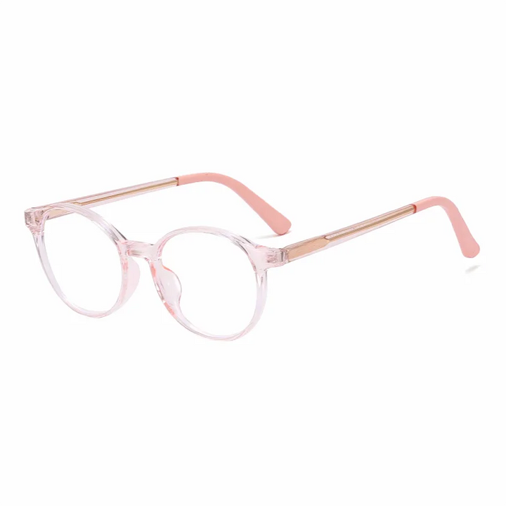 Ralferty Unisex Youth's Full Rim Round Tr 90 Acetate Eyeglasses R830 Full Rim Ralferty C3 Pink CHINA 