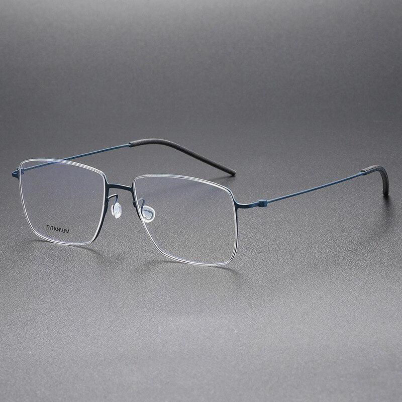 Aissuarvey Men's Full Rim Square Titanium Eyeglasses 564217 Full Rim Aissuarvey Eyeglasses Blue CN 