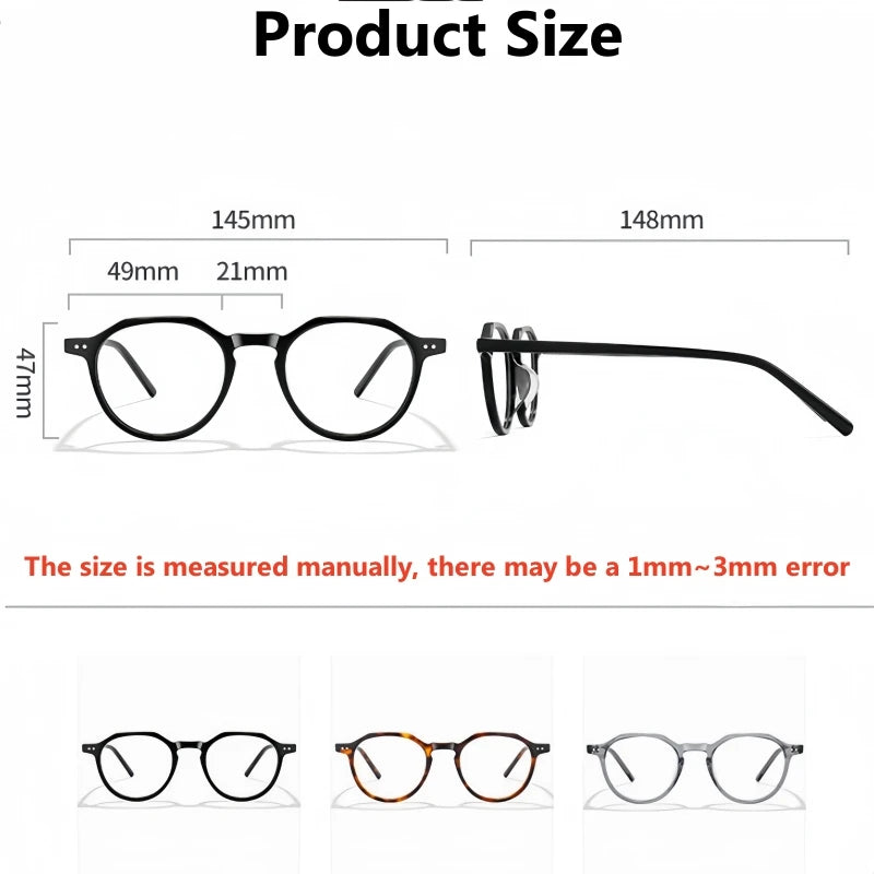 Yimaruili Unisex Full Rim Oval Polygon Acetate Eyeglasses 639601
