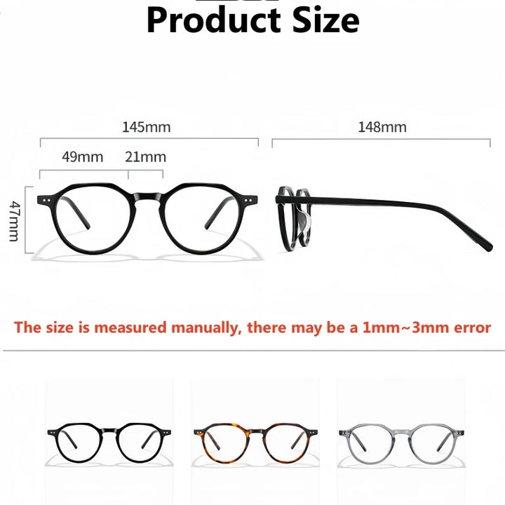 Yimaruili Unisex Full Rim Oval Polygon Acetate Eyeglasses 639601