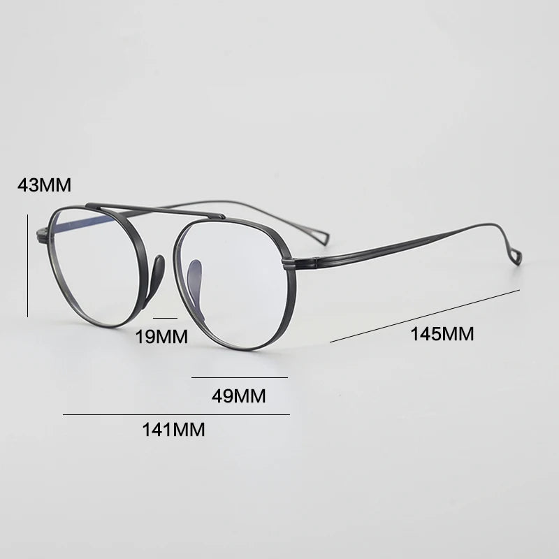 Gatenac Unisex Full Rim Square  Brow Line Titanium Eyeglasses Gxyj1476 Full Rim Gatenac   