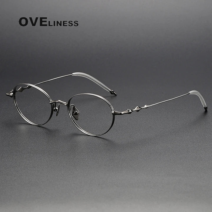Oveliness Unisex Full Rim Oval Titanium Eyeglasses 3919 Full Rim Oveliness gun  
