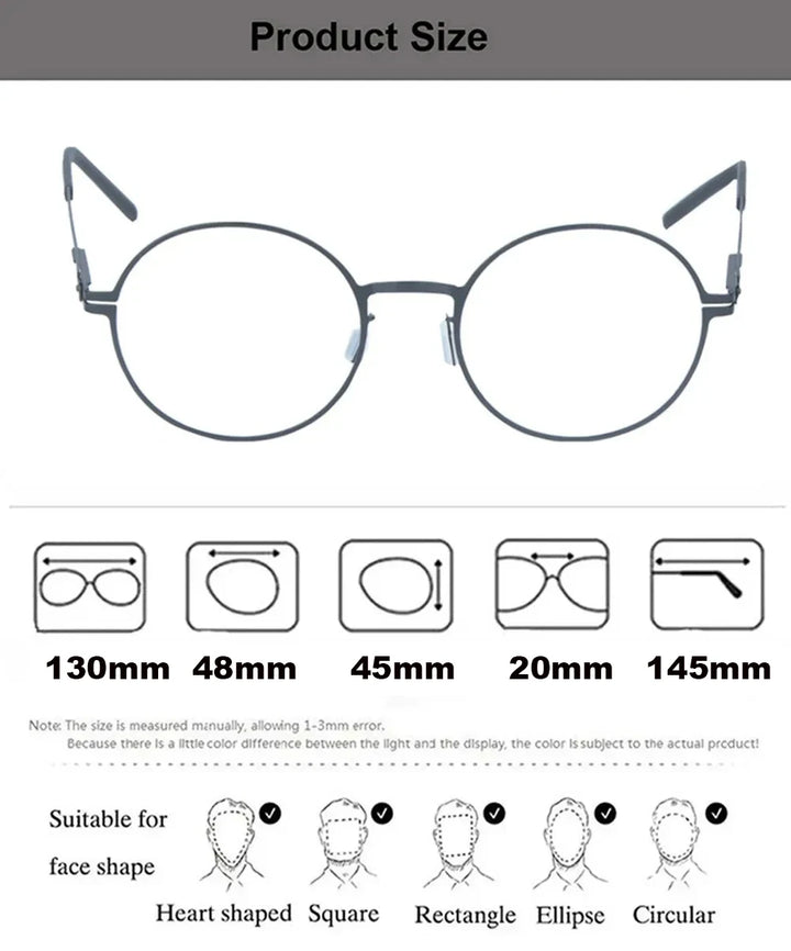 Aimee Women's Full Rim Round Square Screwless Steel Eyeglasses 202019