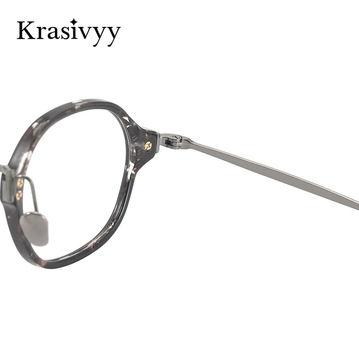 Krasivyy Unisex Full Rim Oval Titanium Prescription Eyeglasses KMN183 - view 4