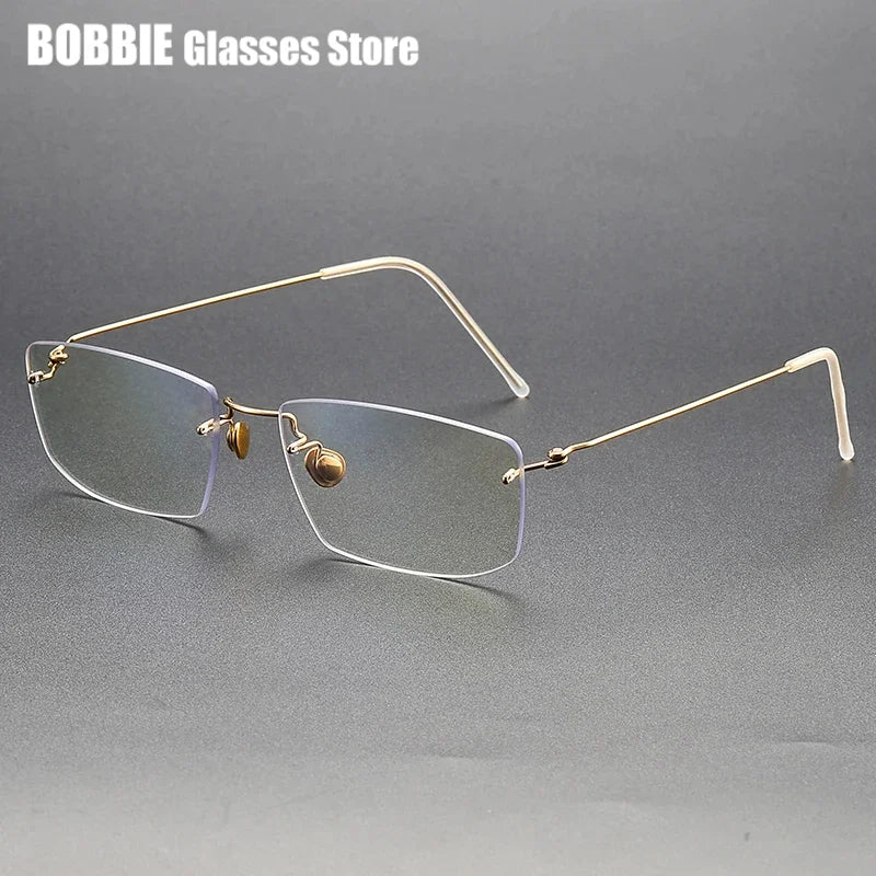 Bobbie Women's Rimless Rectangle Titanium Eyeglasses 692269
