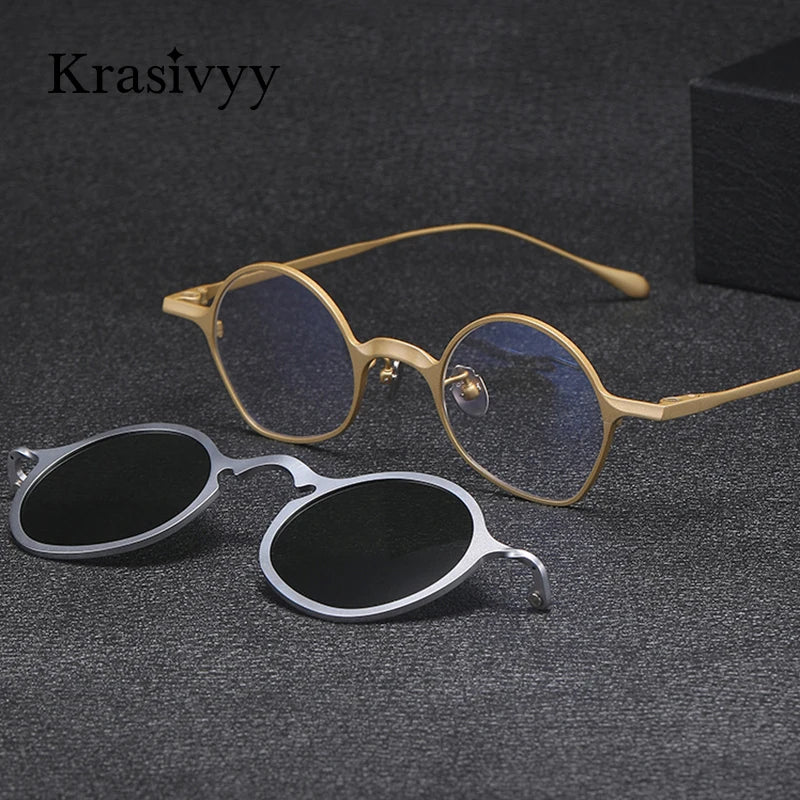 Krasivyy Unisex Titanium Prescription Eyeglasses with Clip-On ARLT5977 - view 2