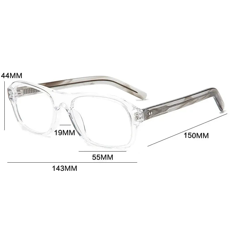 Gatenac Men's Full Rim Square Brow Line Acetate Eyeglasses 720212 FuzWeb