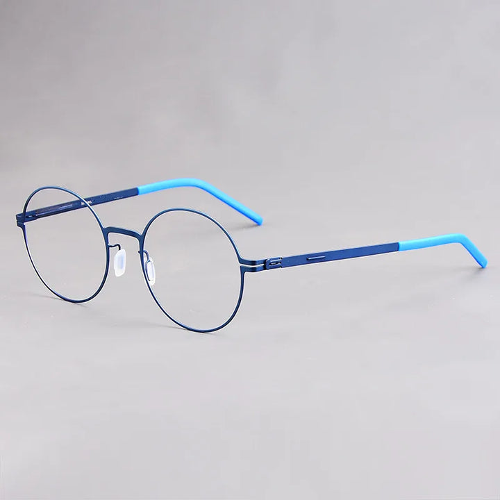 Aimee Women's Full Rim Round Screwless Steel Eyeglasses 45130