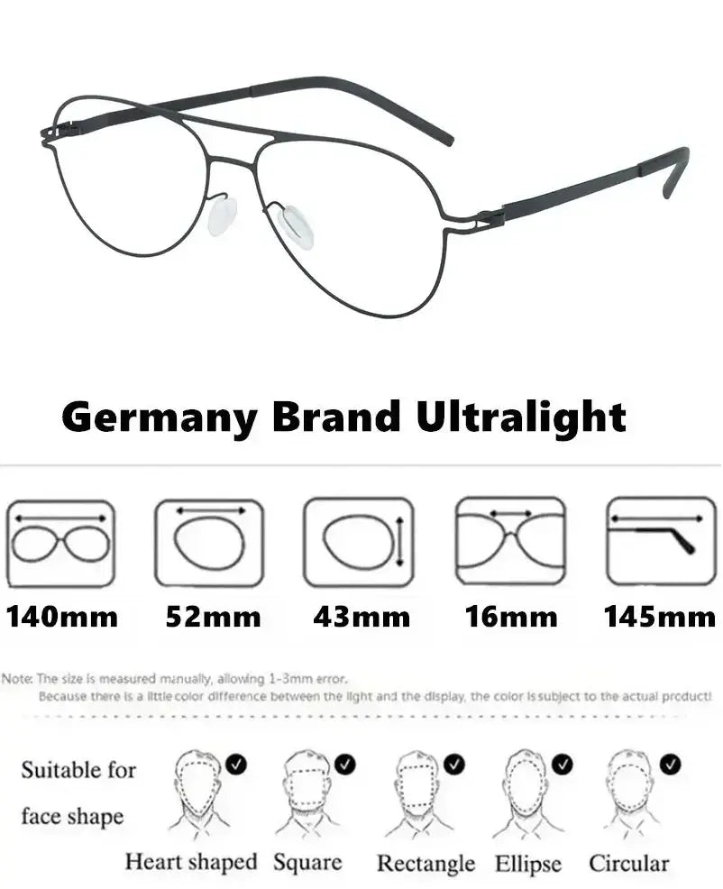 Bobbie Full Rim Double Bridge Unisex Oval Screwless Steel Frames 524316 FuzWeb