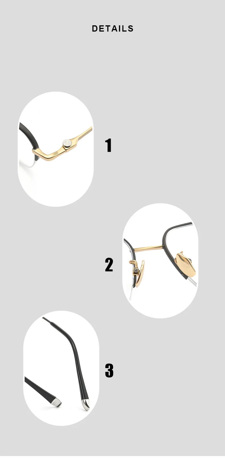 Gmei Optical MU109 men's square titanium prescription eyeglasses — view 8