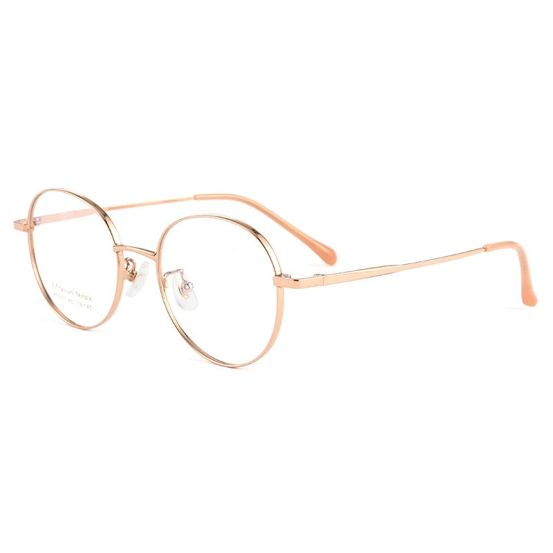 Handoer Women's Full Rim Round Square Titanium Eyeglasses 5051 Full Rim Handoer rose gold  