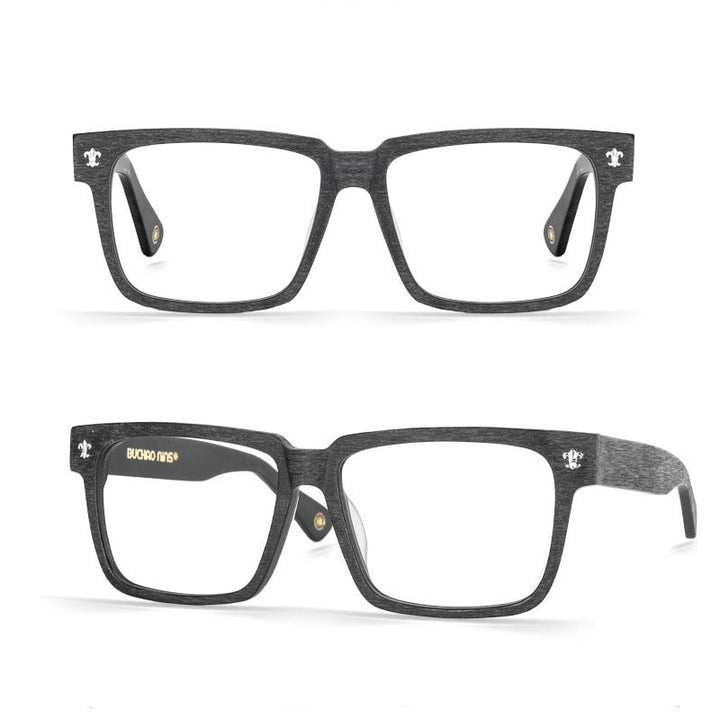 Hdcrafter Unisex Full Rim Big 150mm Square Wood Eyeglasses Jk040 Full Rim Hdcrafter Eyeglasses   