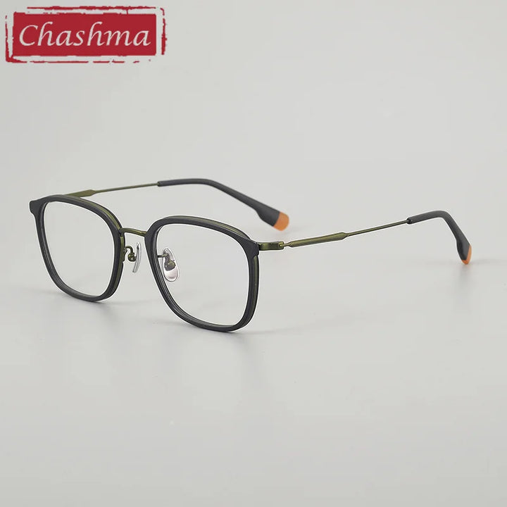 Chashma Ottica Men's Full Rim Square Acetate Titanium Eyeglasses 412808
