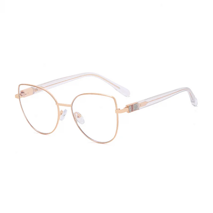 Ralferty Women's Full Rim Round Cat Eye Alloy Eyeglasses R82123 Full Rim Ralferty C7 Gold CHINA 