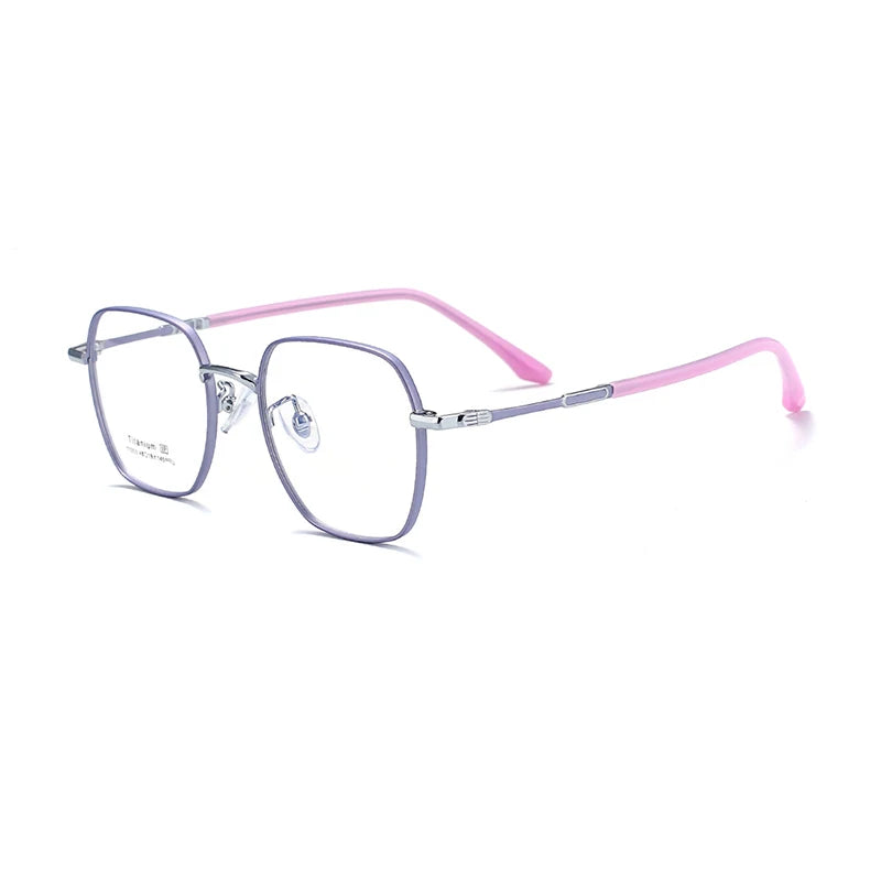 KatKani Women's Full Rim Polygonal Alloy Eyeglasses 77053 Full Rim KatKani Eyeglasses c4 CHINA 