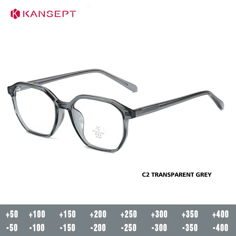 Kansept Unisex Full Rim Polygon Square Tr 90 Acetate Reading Glasses 29189