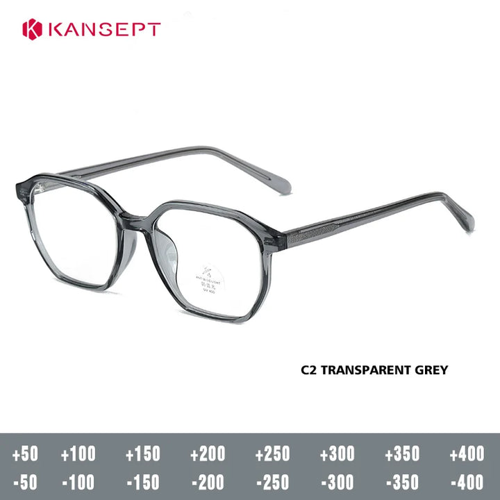 Kansept Unisex Full Rim Polygon Square Tr 90 Acetate Reading Glasses 29189