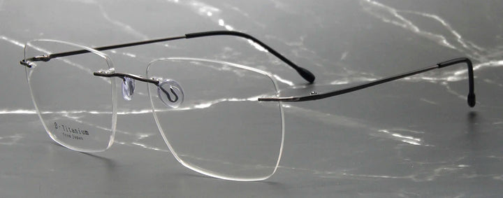 Esnbie Women's Rimless Polygon Square Titanium Eyeglasses 243208