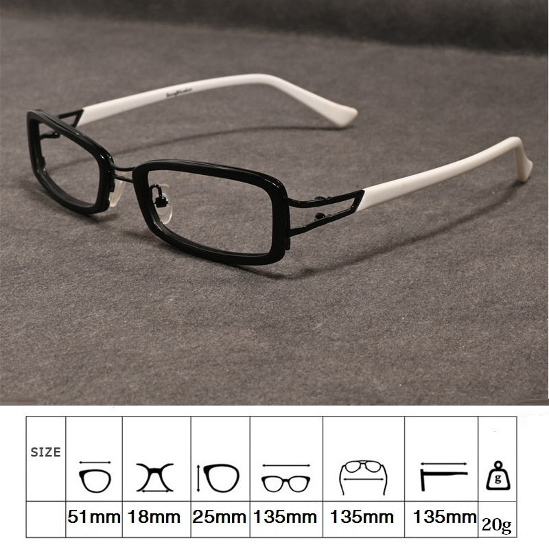 Cubojue Unisex Full Rim Rectangle Tr 90 Titanium Myopic Reading Glasses Sd2110m Reading Glasses Cubojue   