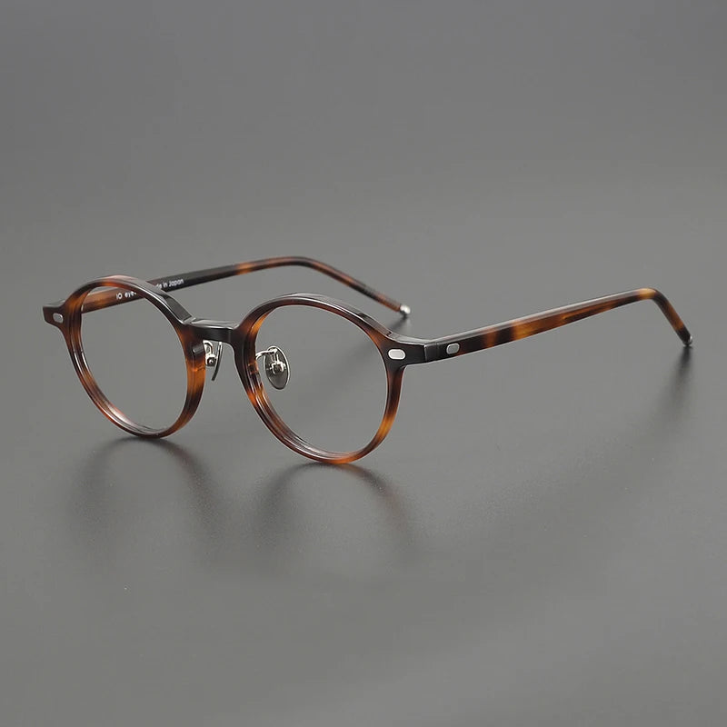 Black Mask Unisex Full Rim Round Acetate Eyeglasses 195495