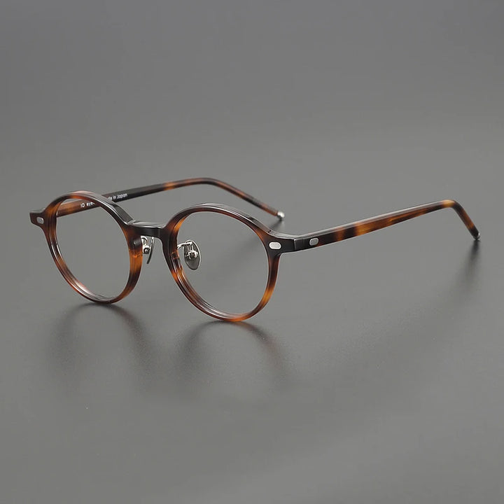 Black Mask Unisex Full Rim Round Acetate Eyeglasses 195495