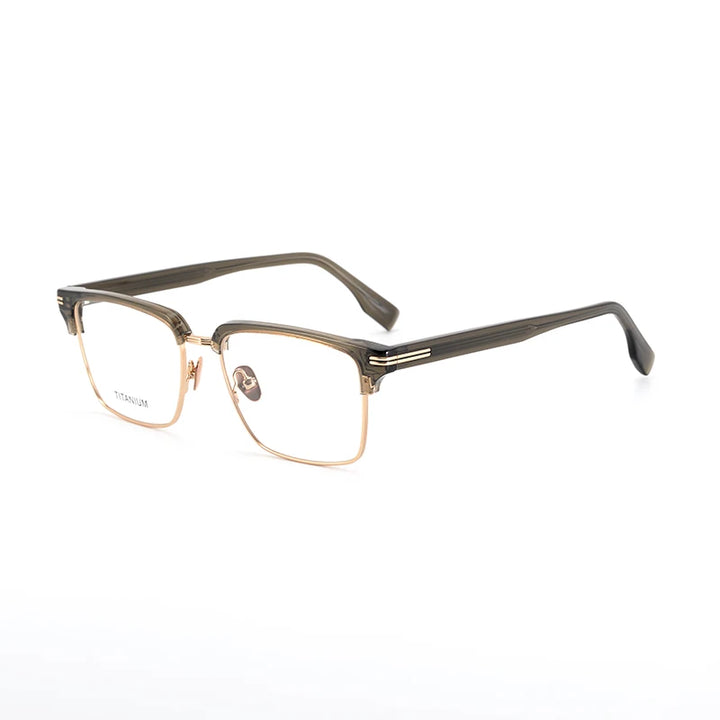 Nobler Unisex Semi Rim Square Titanium Acetate Eyeglasses 0518 Semi Rim Nobler   