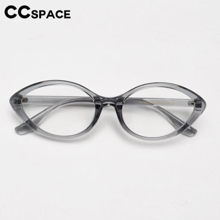 CCspace Women's Full Rim Oval Cat Eye Tr 90 Titanium Eyeglasses 301221 Full Rim CCSpace   