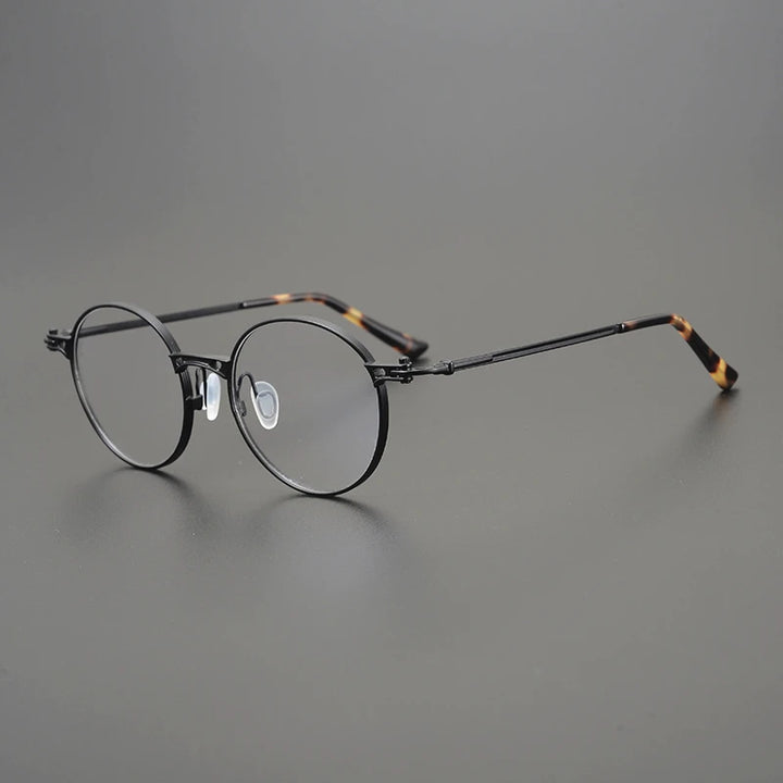 Aimee Unisex Full Rim Round Titanium Eyeglasses 5891 Full Rim Aimee Black  