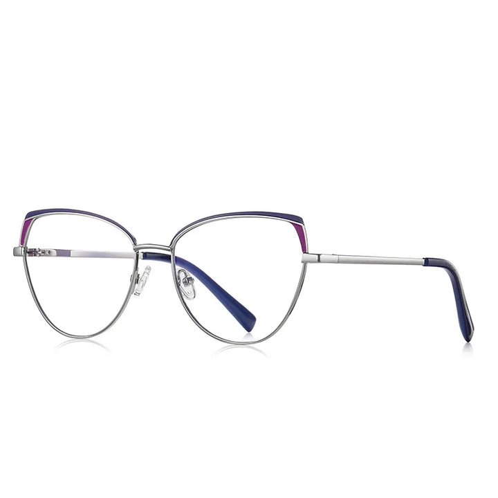 Laoyehui Women's Full Rim Square Cat Eye Alloy Reading Glasses L3105 Reading Glasses Laoyehui C4 0 