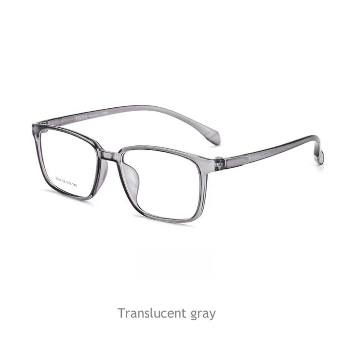 KatKani Men's Full Rim Square Tr 90 Eyeglasses 2024 Full Rim KatKani Eyeglasses Translucent gray  