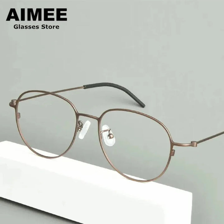 Aimee Unisex Full Rim Oval Square Titanium Eyeglasses Full Rim Aimee   