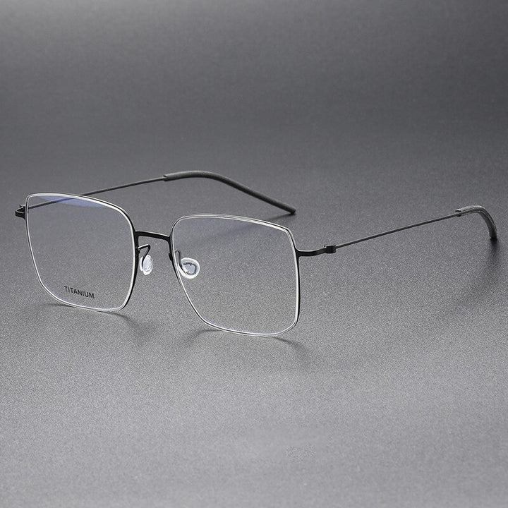 Aissuarvey Men's Full Rim Square Titanium Eyeglasses 544518a Full Rim Aissuarvey Eyeglasses Black CN 