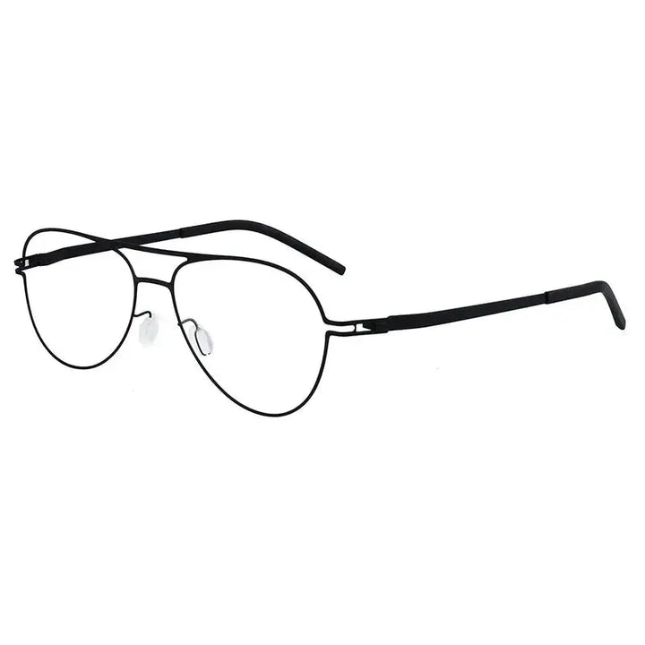 Bobbie Full Rim Double Bridge Unisex Oval Screwless Steel Frames 524316 FuzWeb
