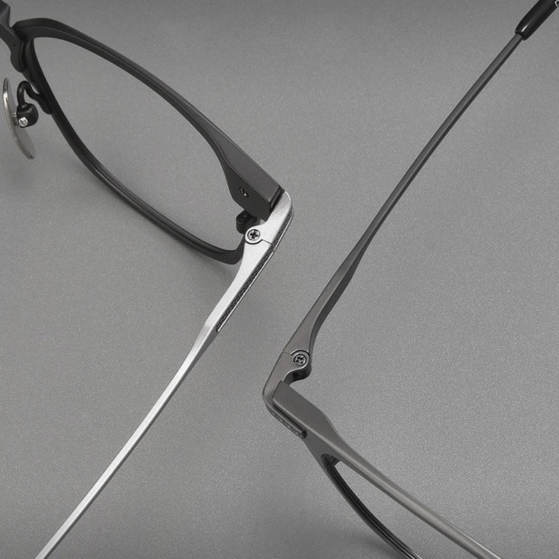 Bobbie Unisex Full Rim Square Titanium Eyeglasses D2068
