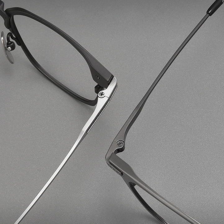 Bobbie Unisex Full Rim Square Titanium Eyeglasses D2068
