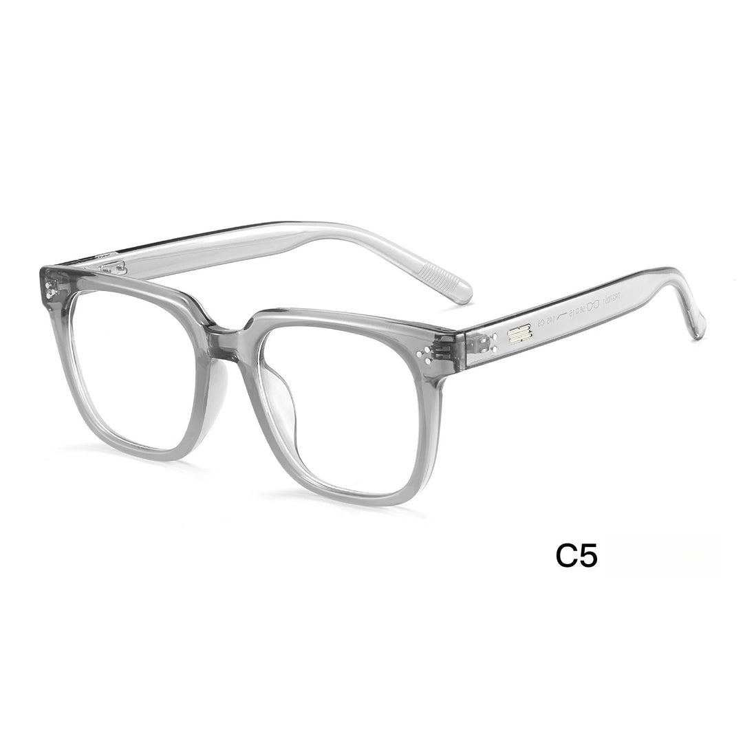 Yimaruili Unisex Full Rim Square Tr 90 Eyeglasses Y27051 Full Rim Yimaruili Eyeglasses Transparent Gray  