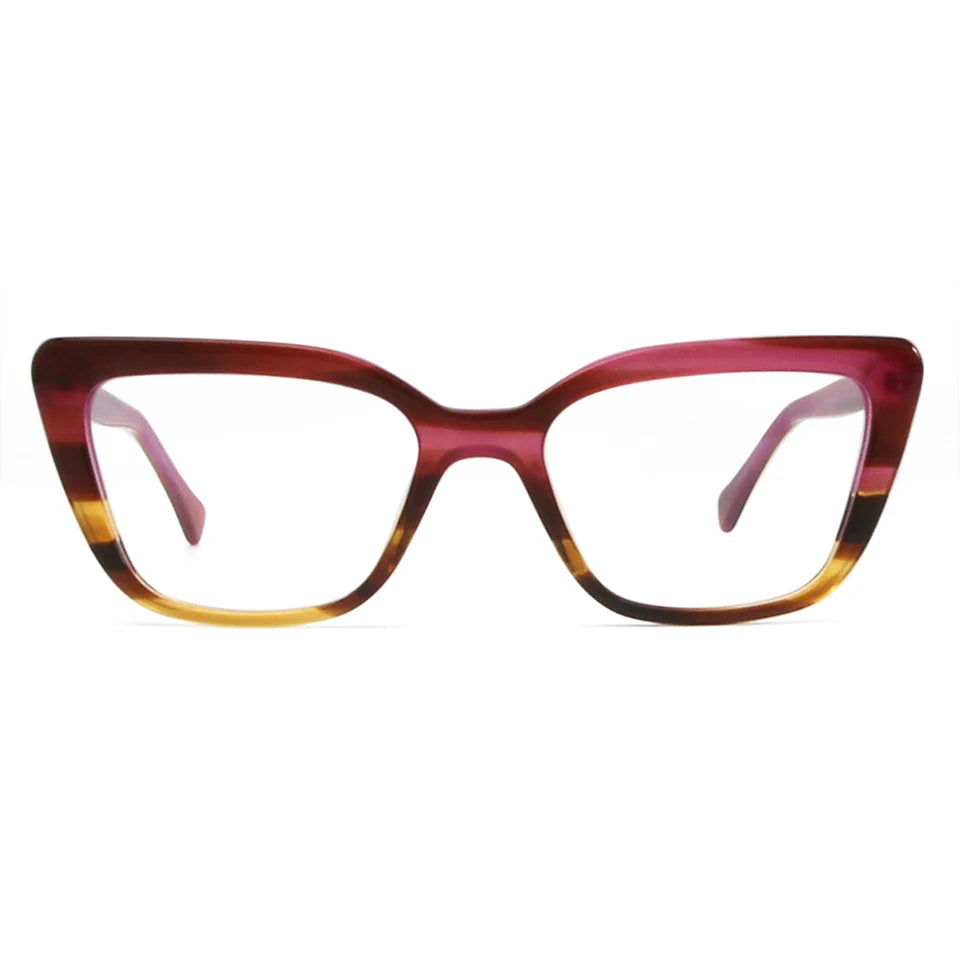 Esnbie Unisex Full Rim Square Cat Eye Acetate Eyeglasses 62423 Full Rim Esnbie   