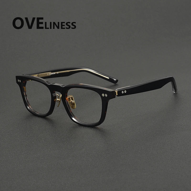 Oveliness Unisex Full Rim Square Brow Line Acetate Eyeglasses 322161